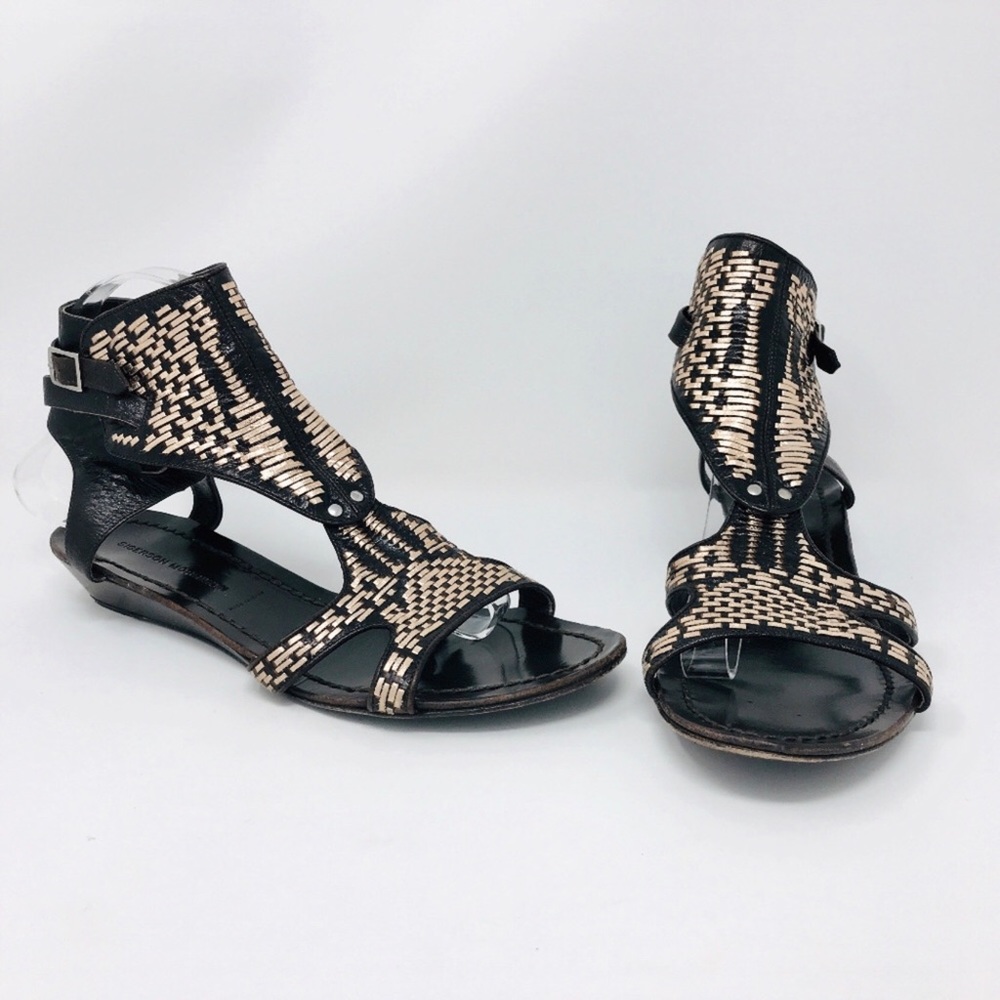 Sigerson Morrison Shield Gladiator Metallic Sandal
